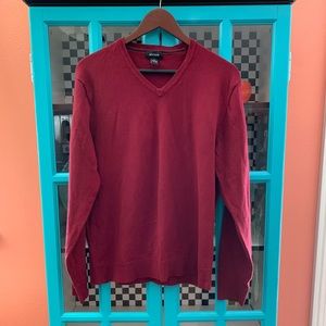 Maroon V-neck sweater